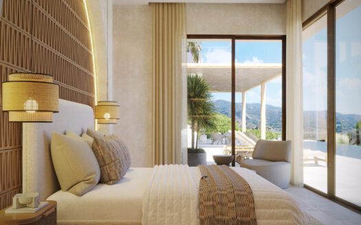 Villa de obra nueva en Jávea con piscina infinity y vistas panorámicas.