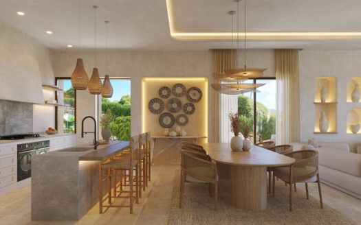 Villa de obra nueva en Jávea con piscina infinity y vistas panorámicas.