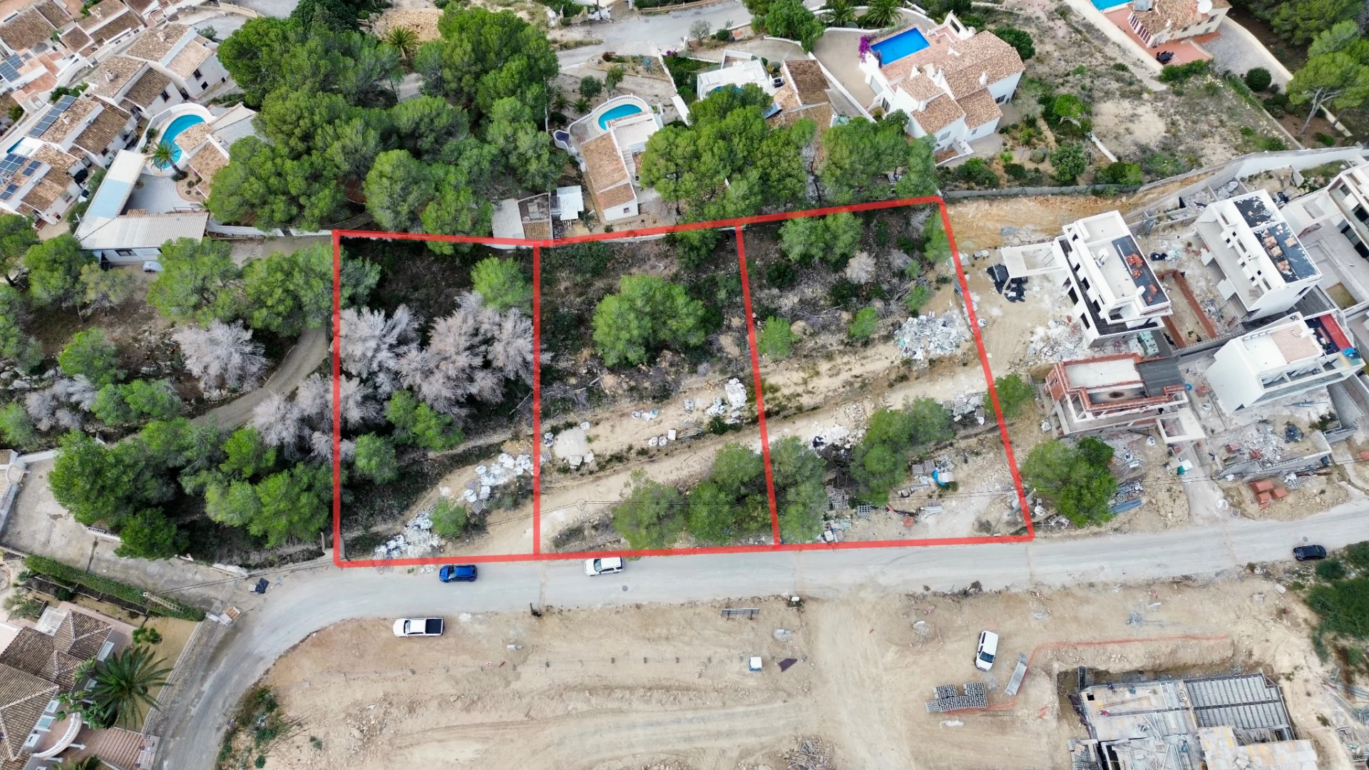 Pack de 3 parcelas en venta en Moraira.