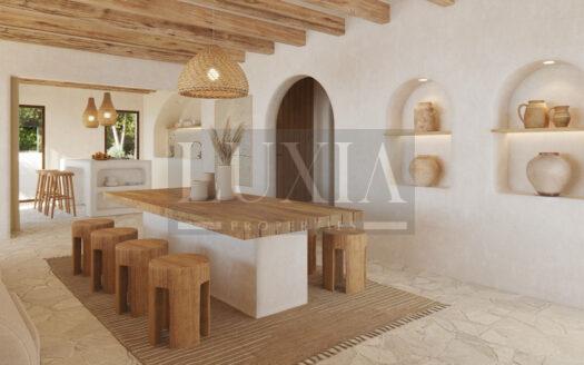 Villa en venta en Jávea El Montgó con vistas panorámicas y estilo ibicenco mediterráneo.