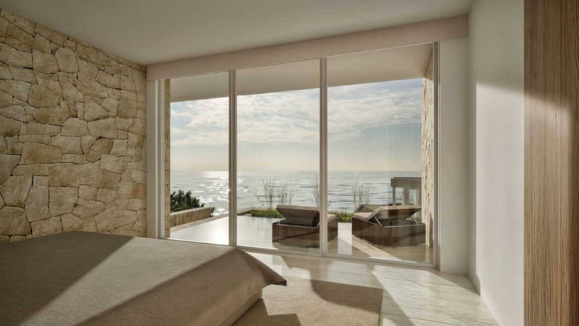 Habitación moderna con vista al mar