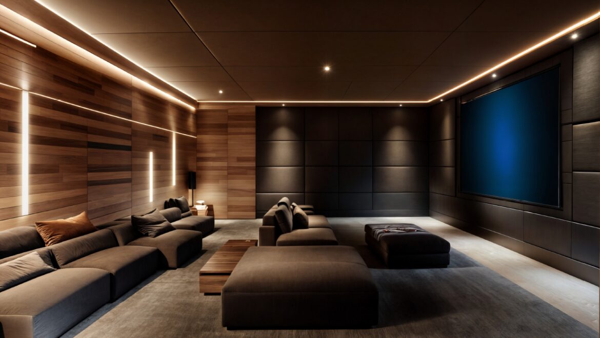 Bar moderno con iluminación elegante.