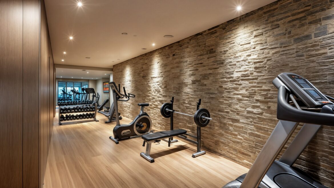 Gimnasio moderno con equipo variado