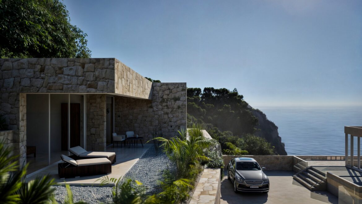 Casa moderna con vista al mar