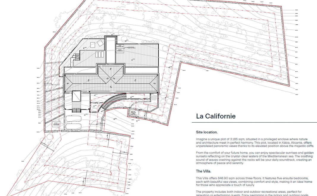 Plano arquitectónico de una casa.