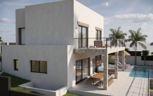Villa de nueva construcción en venta en Javea con piscina y 5 dormitorios.