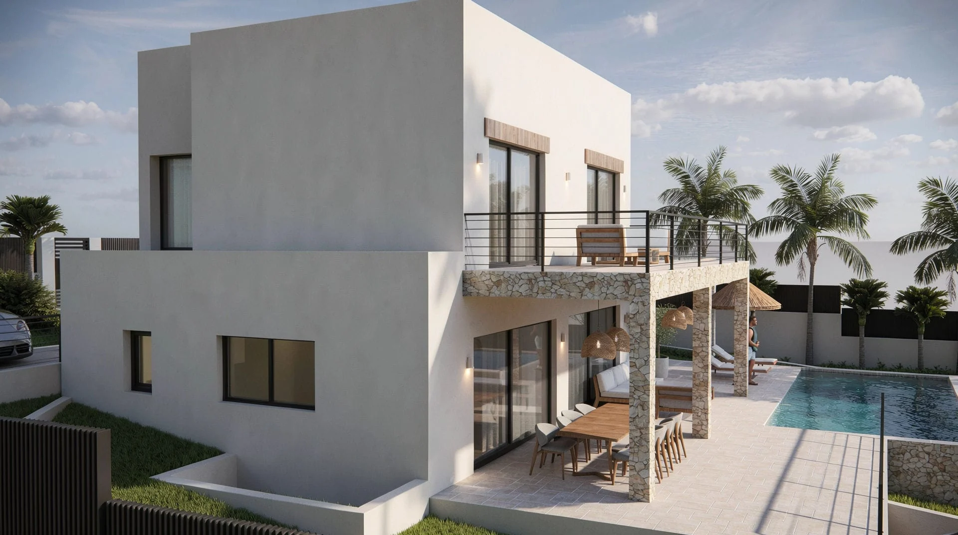 Villa de nueva construcción en venta en Javea con piscina y 5 dormitorios.