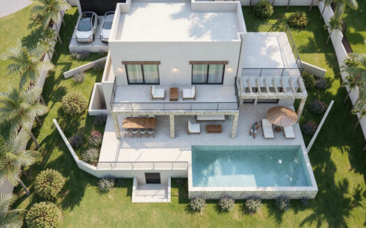 Villa de nueva construcción en venta en Javea con piscina y 5 dormitorios.