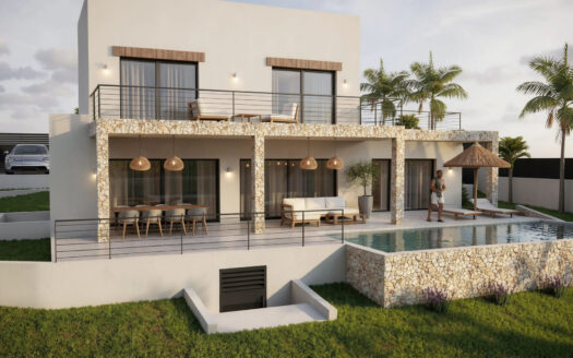 Villa de nueva construcción en venta en Javea con piscina y 5 dormitorios.