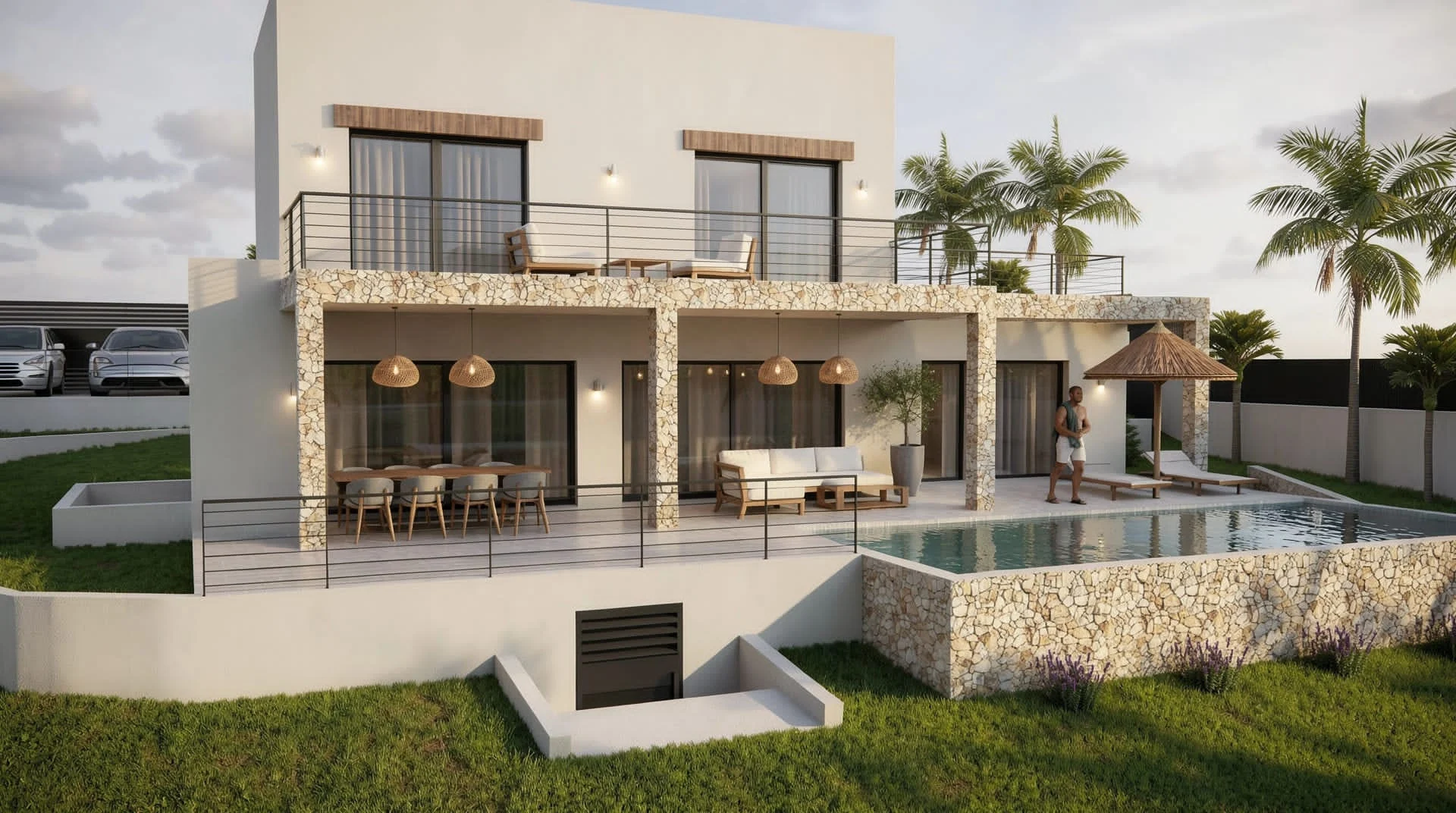 Villa de nueva construcción en venta en Javea con piscina y 5 dormitorios.