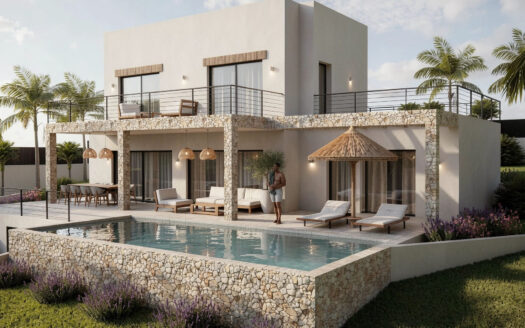 Villa de nueva construcción en venta en Javea con piscina y 5 dormitorios.