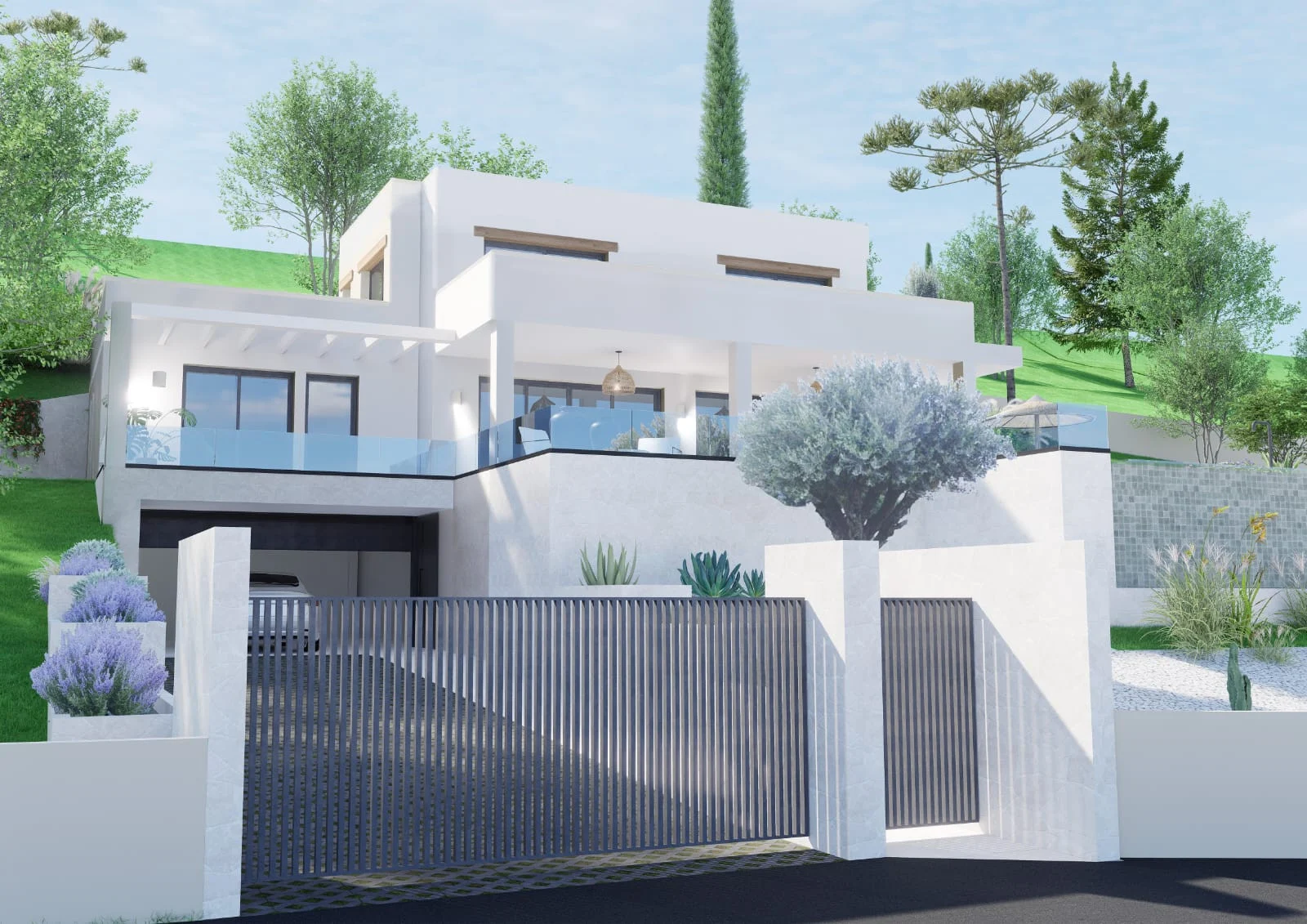 Villa moderna de nueva construcción con vistas panorámicas en Rafalet.