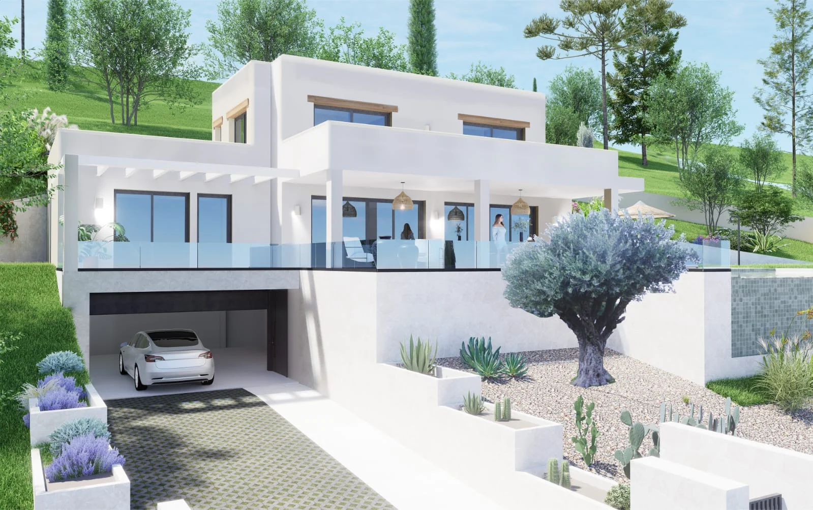 Villa moderna de nueva construcción con vistas panorámicas en Rafalet.