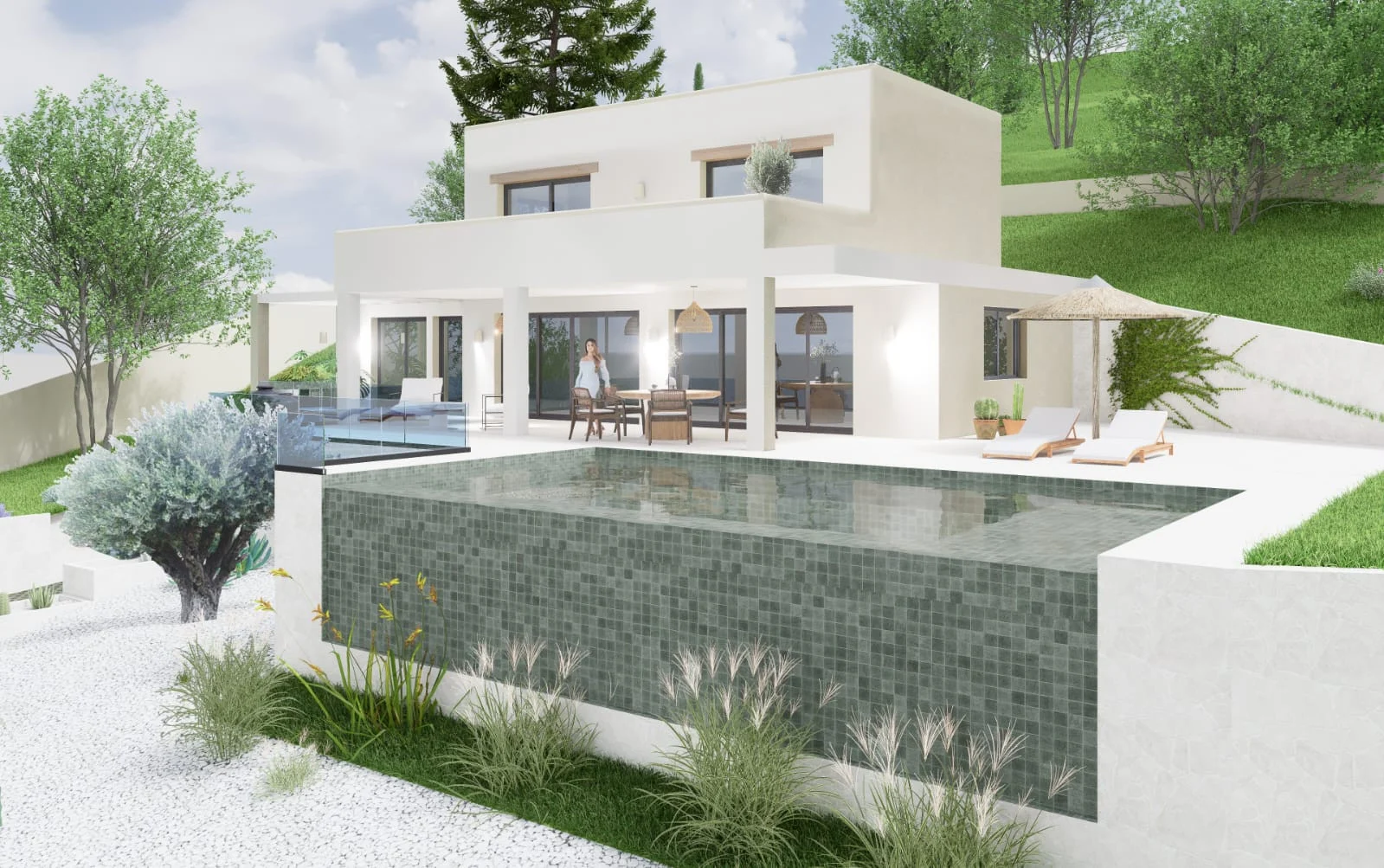 Villa moderna de nueva construcción con vistas panorámicas en Rafalet.