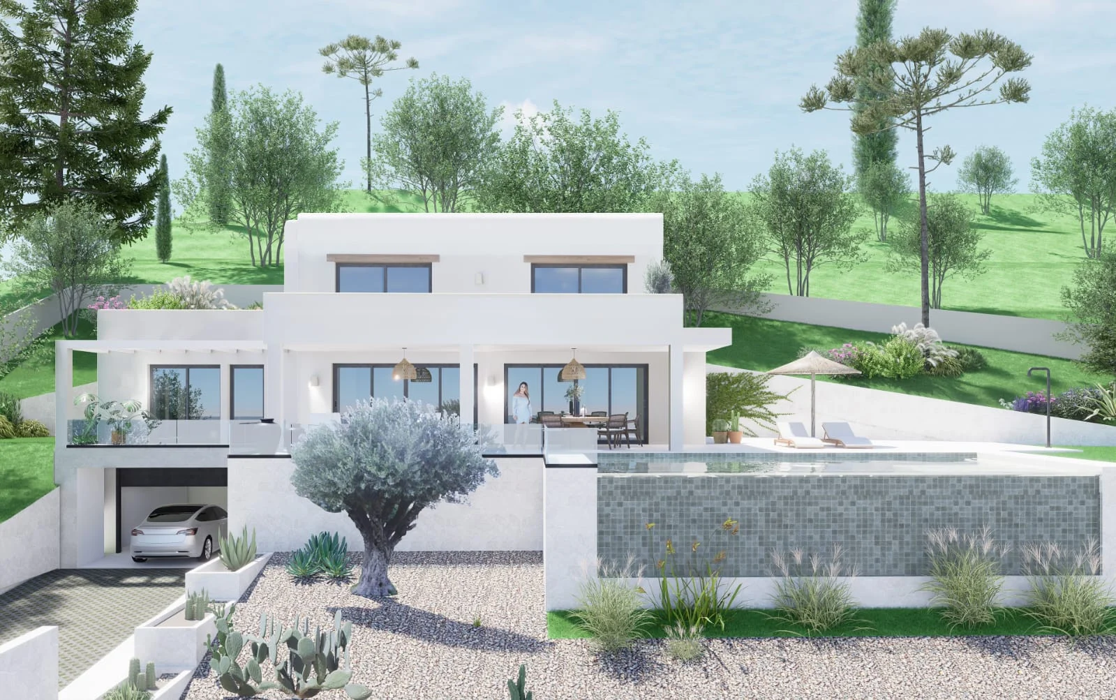 Villa moderna de nueva construcción con vistas panorámicas en Rafalet.