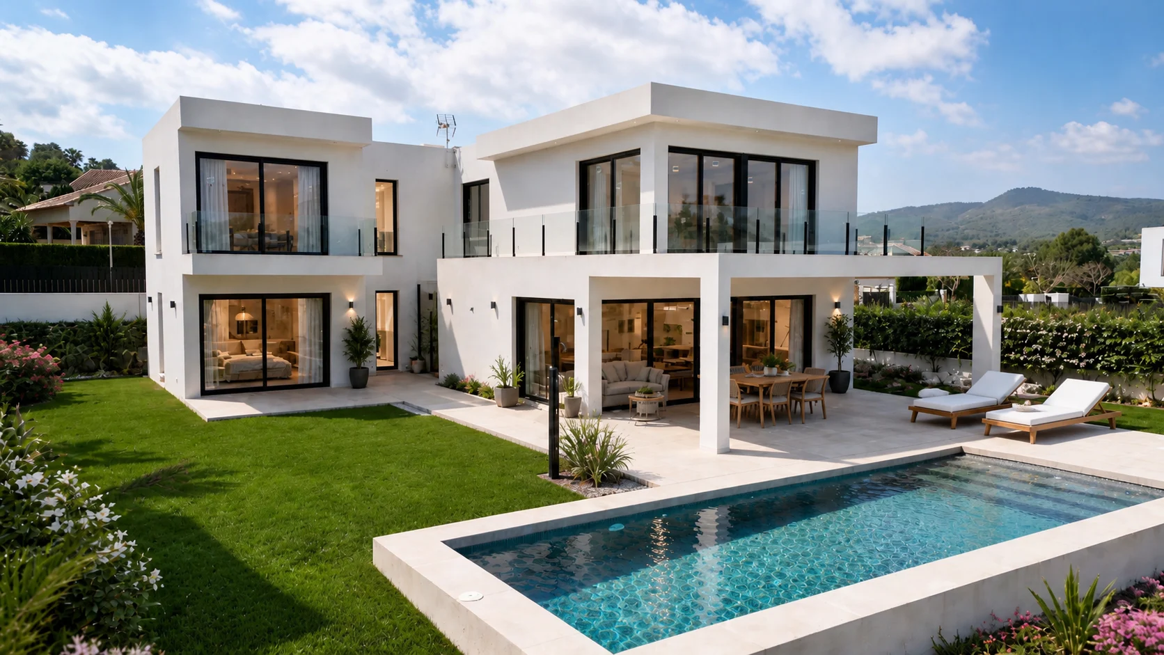 Villa  de obra nueva en Piver, Jávea, con piscina y vistas panorámicas al Montgó.