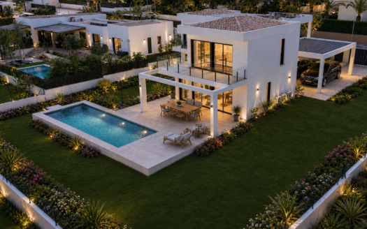 Villa  de obra nueva en Piver, Jávea, con piscina y vistas panorámicas al Montgó.